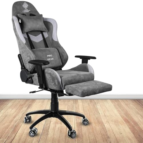 Image of Casa Copenhagen , Designed in Denmark,High-Back Italian Leather Gaming Ergonomic Chair with Footrest, Luxurious Memory Foam Seating & Multi Function Arm- Magistic Black & Grey
