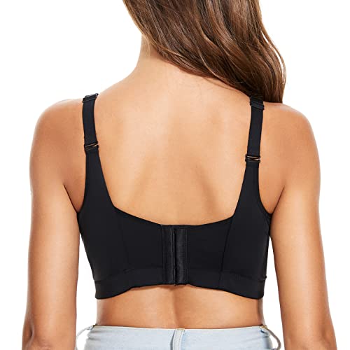 FallSweet Push Up Bras for Women Plus Size Bra Wide Back Underwire Longline Corset Bra(Black,38DD) - Image 3