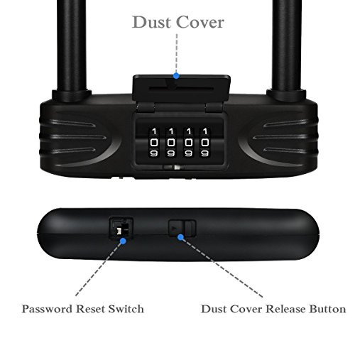 image for Amazer Heavy Duty Combination Bike U Lock, 12mm Bike Lock Bicycle Heav