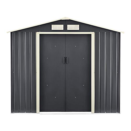 Geräteschuppen en.casa 213x127x185 cm aus feuerverzinktem Stahlblech