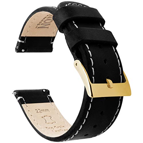 Image of BARTON WATCH BANDS - Top Grain Leather Watch Bands Compatible with Apple Watch Models - 1, 2, 3, 4, 5, 6, 7, 8, 9, 10, SE, Ultra & Ultra 2