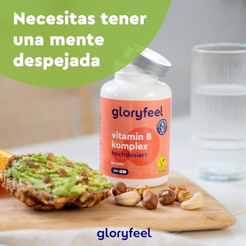 Premium Vitamina B Complex - Dosis extra alta (10 veces+) - Bioactiva con 500µg de B12 - Las 8 vitaminas B (B1, B2, B3, B5, B6, B7, B9, B12) - 200 cápsulas veganas (7 meses)