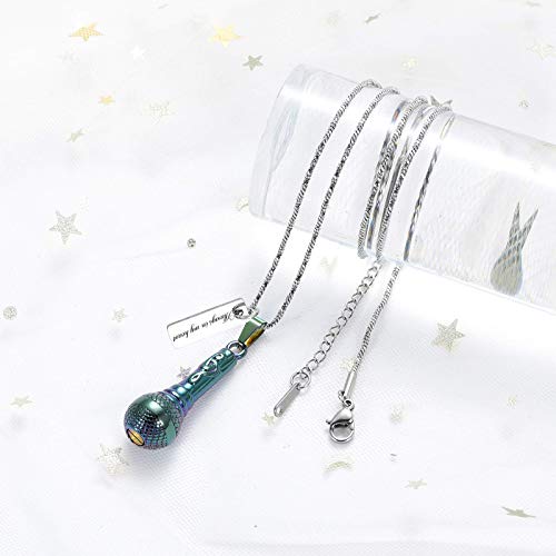 Yinplsmemory Microphone Urn Necklace For Ashes For Women Men Cremation Jewelry Music Charm Memorial Ashes Keepsake Jewelry For Loved One #TOP4