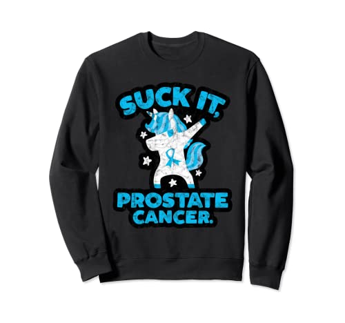 Suck It Prostate Cancer Fighter Survivor Cita Funny Unicorn Sudadera