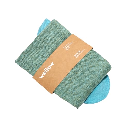 Image of Wellow Knee High Compression Socks for Men & Women, 18-25 mmHg, Bamboo Viscose, Swelling Relief