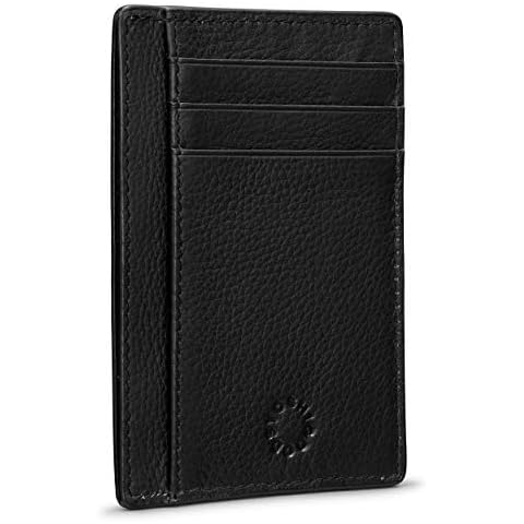 Yoshi Mens Wallet (Black), Slim RFID Blocking Minimalist Credit Card Holder with ID Window, Holds Credit Cards and Bank Notes, Womens Card Holder Cover