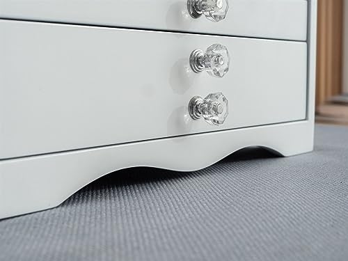 CEMONT Organisateur de bijoux en bois tiroir multicouche finition boîte présentoir collier anneau multi-grille organisateur maquillage organisateur Rangement Bijoux – vue 7