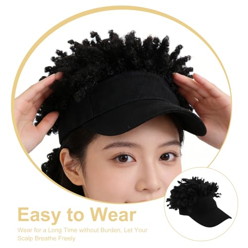 Postiche Afro Bouclée Courte Synthétique 1b Noire style casquette - 3
