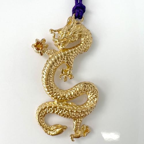 昇運純金龍根付