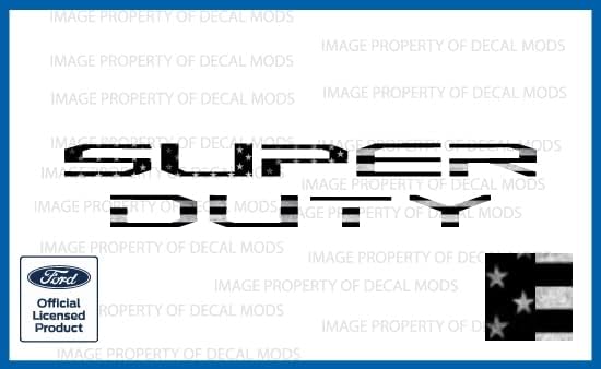 Decal Mods Adhesivo para portón trasero 2017-2019 (delgado) insertos de letras para Ford Super Duty American Flag (bandera de Estados Unidos