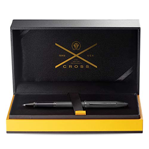 Stylo roller Cross Century noir mat et moleté micro knurl pour écriture de luxe haute précision - 3