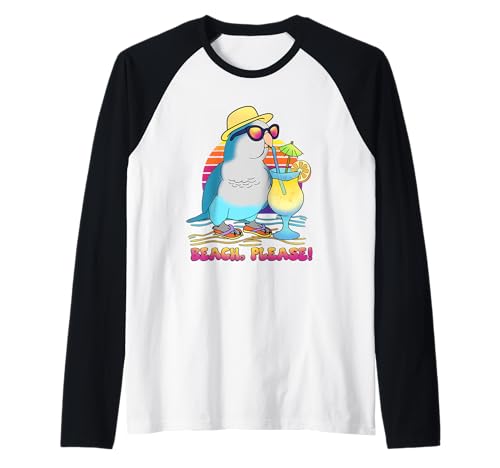 Summer Quaker Beach Please Occhiali da sole Birb Funny Maglia con Maniche Raglan blu