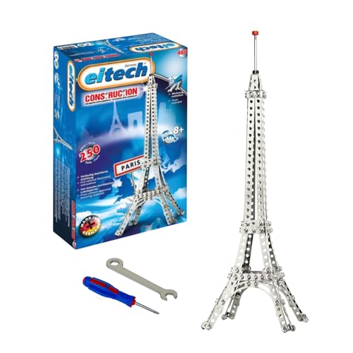 eitech 00460 Metallbaukasten - Eiffelturm, Bastelset aus 250 Bauteilen, DIY Eiffelturm 45cm hoch, Baukasten für Mädchen und Jungen ab 8 Jahren