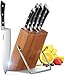 Messe mit günstig Kaufen-Yabano Messerblock, 6-teilig Messerblock Set mit Messer, Scharf Messerset mit Holzblock, Profi Edelstahl Kochmesser Set