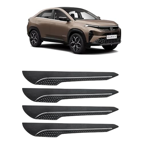 Image of AOSIS-Car Bumper Protector /Bumper Guard for Tata Curvv with Single Chrome Stripe (4-Pcs)