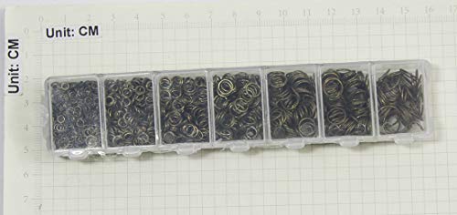 Allinone Mixed 7 Sizes Open Jump Rings Kit Jewelry Findings For Diy Craft Jewelry Making Repair (Antique Bronze) #TOP1