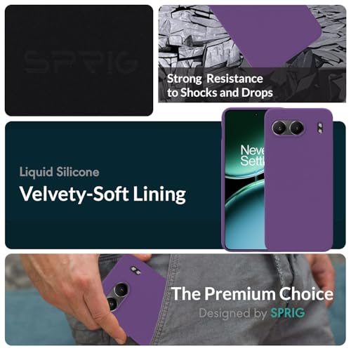 Image of SPRIG Compatible with OnePlus Nord 4 Premium SilkTone Back Cover Drop Tested Shock Proof Mobile Case for Men, Women, Boys and Girls with Camera Protection (Purple)