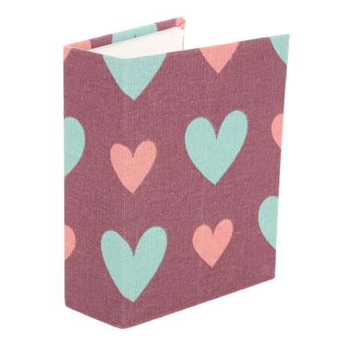 STOBAZA Álbum de Fotos Decorativo Cubierta de Tela y Diseño de Corazón, Álbum Hecho a Mano para Cumpleaños y Aniversarios Muchas Páginas Interiores