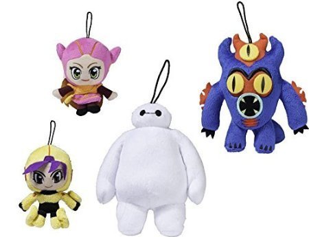 Disney Big Hero 6 5.5" Plush Set: White Baymax Go Go Tomago Honey Lemon Fred Figure