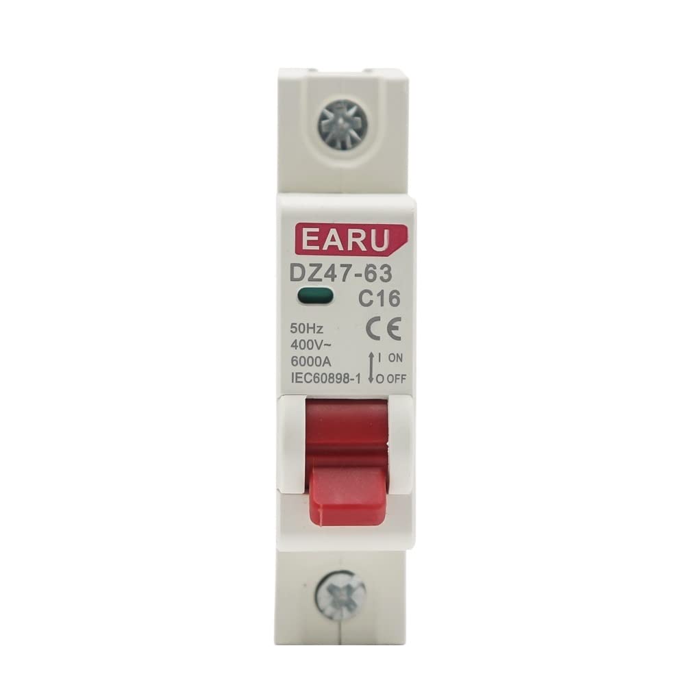 FQJYXWEWL 1Pcs 1P 3A-63A 400V C Type Mini Circuit Breaker MCB Short Overload Circuit Protector 35mm Din Rail(25v)