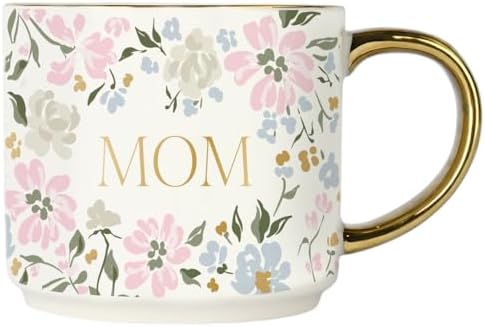 Sweet Water Decor Mug for Mom, 14oz Fine Bone China Cup with Gold...