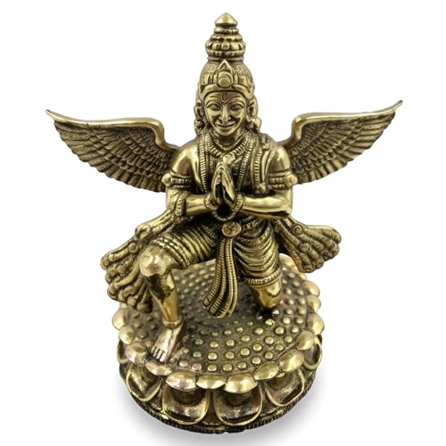 Image of Brass Garud Dev Idol, Vastu Remedy for Protection (4.5 Inch, 330 g)