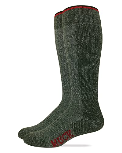 MUCK Boot Mens Merino Wool Heavyweight Tall Boot Socks 2 Pair Pack (as1, alpha, l, regular, regular, Green)