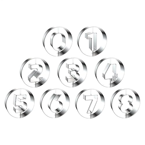 Kustimantu Moldes de donut para hornear, molde de donut | 0-8 números de acero inoxidable para hornear, moldes de donut de Non -STICK -, utensilios de cocina para galletas, panqueques, magdalenas