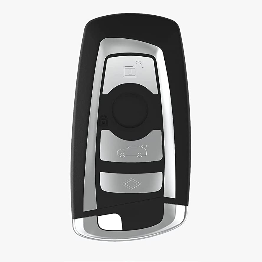 Carcasa de Repuesto para Llave de Coche de 4 Botones, Carcasa para Llave de Mando de Coche, Compatible con BMW, Con zócalo de Pila, Maletero, Abrir y Cerrar, Alarma, 4 botones