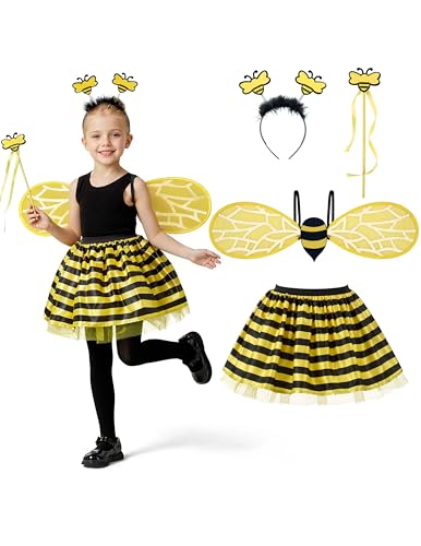 Spooktacular Creations Bienenkostüm für Kinder Halloween Kostüm mit Flügeln und Tüllrock Tierkostüm für Karneval & Fasching-S