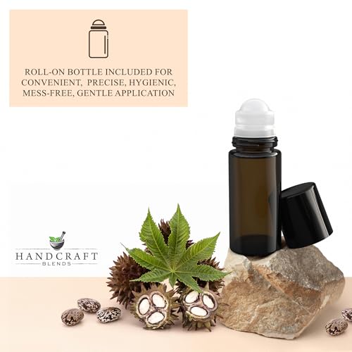 Image of Handcraft Blends Organic Castor Oil 16 Fl Oz | Roll on Bottle | 100% Pure and Natural | Premium Grade Carrier Oil | Hair, Eyelashes and Eyebrows | Hair and Body | Expeller-Pressed | Hexane-Free