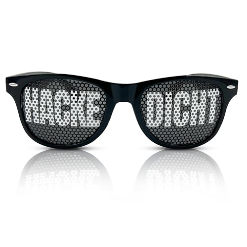 Lieblingsmensch Party Sonnenbrille mit Motiv | HACKE DICHT | schwarze Funbrille zu Festivals Karneval Fasching | als Accessoire für Sauf- und Feierpartys