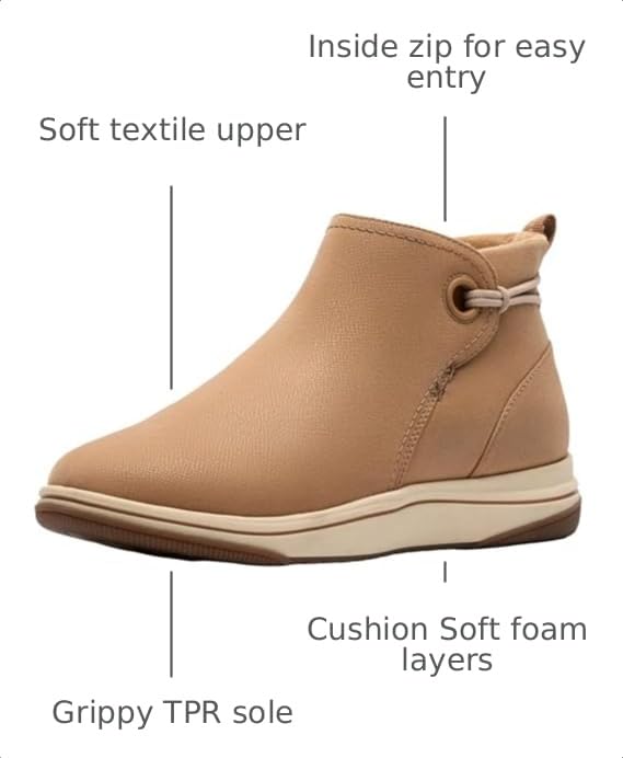 Clarks Women's Breeze Derby Ankle Boot, Camel, 8 - image 2