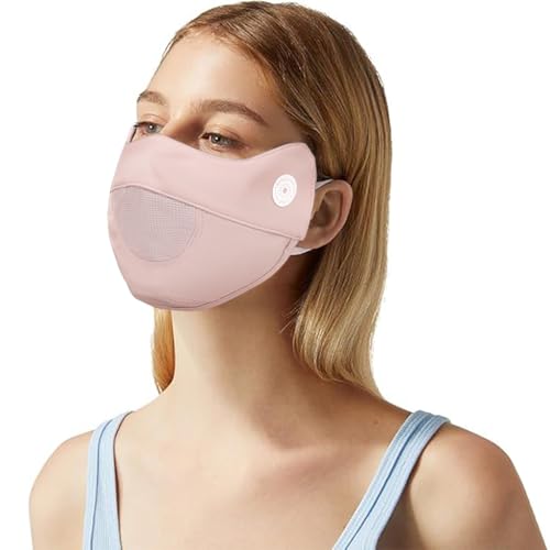Image of SANNIDHI Face Cover Mask for Women UPT 50+ Protection Summer Driving Face Mask with Adjustable Ear Loops Mesh Breathable Masks - Reuseable & Washable
