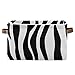 xigua 1 cesta de almacenamiento de lona con asas, cesta plegable para juguetes, ropa de lavandería, estante de baño, organizador de caja, estampado de cebra blanco y negro