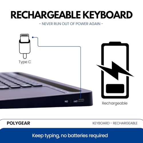 POLYGEAR BTX5050 Stylish Bluetooth Keyboard with touchpad, Multi Device Bluetooth 5.0, Wireless for Laptop, Mobile, iPad with Touchpad,... - Image 3