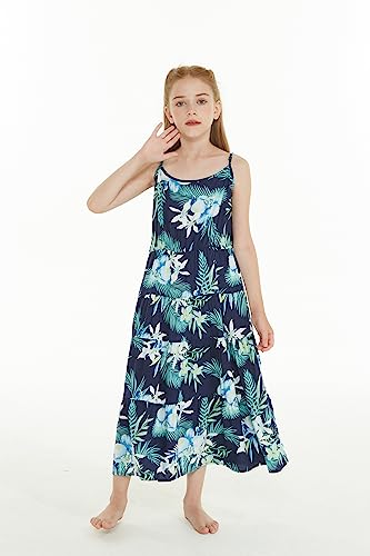 Image of Family Matching Hawaiian Clothes, Orchid Breeze Navy | Lightweight 100% rayon • Family matching outfits • Beach vacations • Luaus • Cruises • Family photos