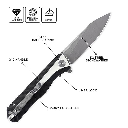 Image of Petrified fish PF818 3.54 inch D2 Steel Blade Pocket Folding Knife