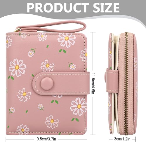 Image of Farcauo Womens Wallet Cute Small Wallets for Women Pink Women's Wallet Kawaii Flower Card Wallets for Women Ladies