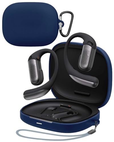 For Shokz OpenFit Pro �P�[�X YAJOJO ���C�����X �C���[�z�� �[�d�P�[�X�J�o�[ �J���r�i�E�L�[�`�F�[���t�� �V���R���ی�P�[�X �����h�~ �ϏՌ� �h�o �L�Y�h�~ �w��h�~ Shokz OpenFit Pro �Ή�(�u���[)