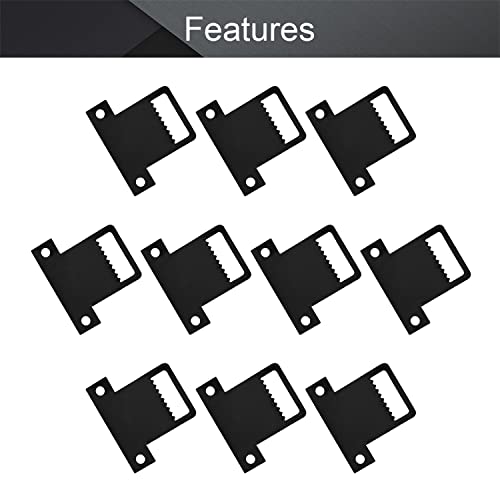 Image of MroMax 30PCS Sawtooth Picture Hangers Iron Picture Hangers 1.26 inch x 0.31 inch Double Hole Picture Frames Hangers for Hanging Clock Paintings Artwork Picture Frame Hook Photos Black