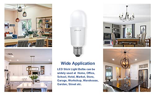 Jolux Led Stick Light Bulbs, Enclosed Fixture Rated,100W Equivalent, 1500 Lumen, Medium Base Light Bulbs,Non-Dimmable, 6-Pack (Warm White)… #TOP4