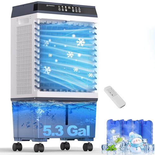 SUNGDOGIN 32inch Swamp Cooler Air Conditioner,Cooling Fan for Room Garage Patio,1800CFM Portable...