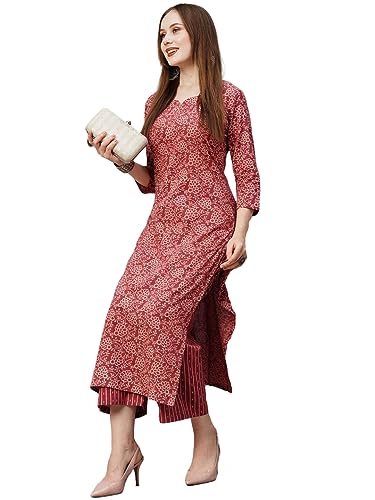 Image of ANNI DESIGNER Women Kurta with Pant |Material: cotton blend