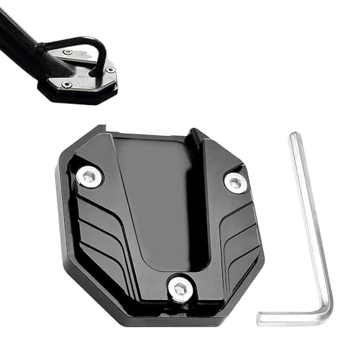 Woniyal Motorrad Ständer Fuß Seitenverlängerung für Husqvarna Svartpilen/Vitpilen 701, Motorrad Halterung CNC Aluminium Motorrad Seitenständer Verlängerung Pad,Black