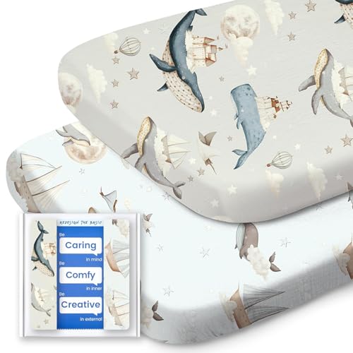 Image of Bassinet Sheets for Baby Boy Girl, TotBasic Buttery Soft Universal Bassinet Fitted Sheet, Compatible with Halo, Mika Micky, Baby Delight, Dream On Me, Maxi COSI & More Bassinet Mattress