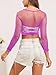 PAPAJIANG Womens Lingerie Fishnet Tops Mesh Baby Dolls Mini Chemise Nightwear One Size Rose