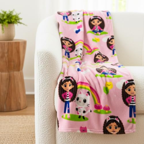 Gabbys Dollhouse Kids Bedding Super Soft Cozy Silk Touch Throw 40 in x 50 in (Officially Licensed Product) By Franco