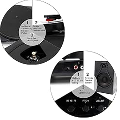 Tourne-Disque phonographe, Lecteur de Vinyle avec 2 Haut-parleurs stéréo séparés, Tourne-Disque Bluetooth, système HiFi… - Les Beatles, Paul McCartney, John Lennon, RIngo Starr, George Harrison Tourne-Disque phonographe, Lecteur de Vinyle avec 2 Haut-parleurs stéréo séparés, Tourne-Disque Bluetooth, système HiFi… – Image 6