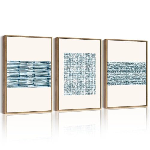 PHOPAGO Blue Abstract Framed Wall Art 11x14in Natural Framed
